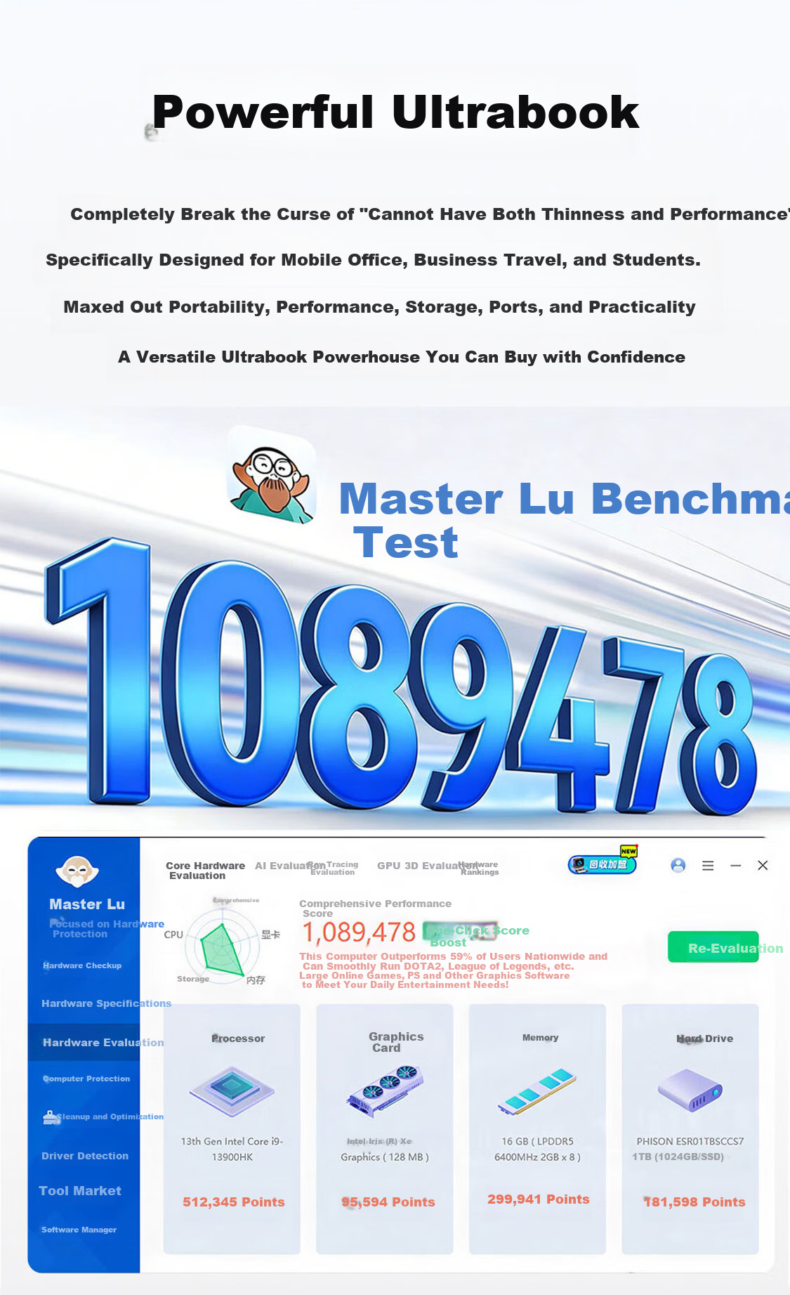 ErenEben X14 Lite (Youth Edition) Ultra-light High-Performance Laptop Core i9-13900HK 16GB+1TB 14-inch Space Gray - National Subsidy 11