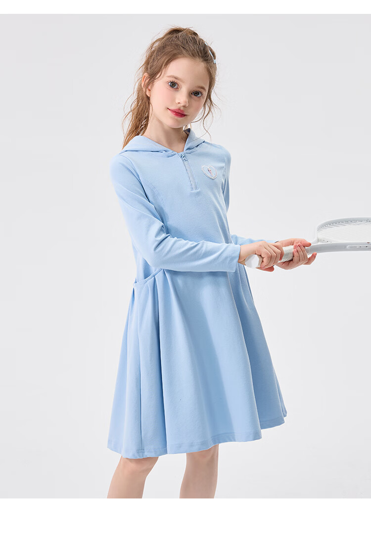Disney Girls' Dress Spring 2026 New POLO Hooded Sweatshirt Dress Long Sleeve Sports Casual Dress 13