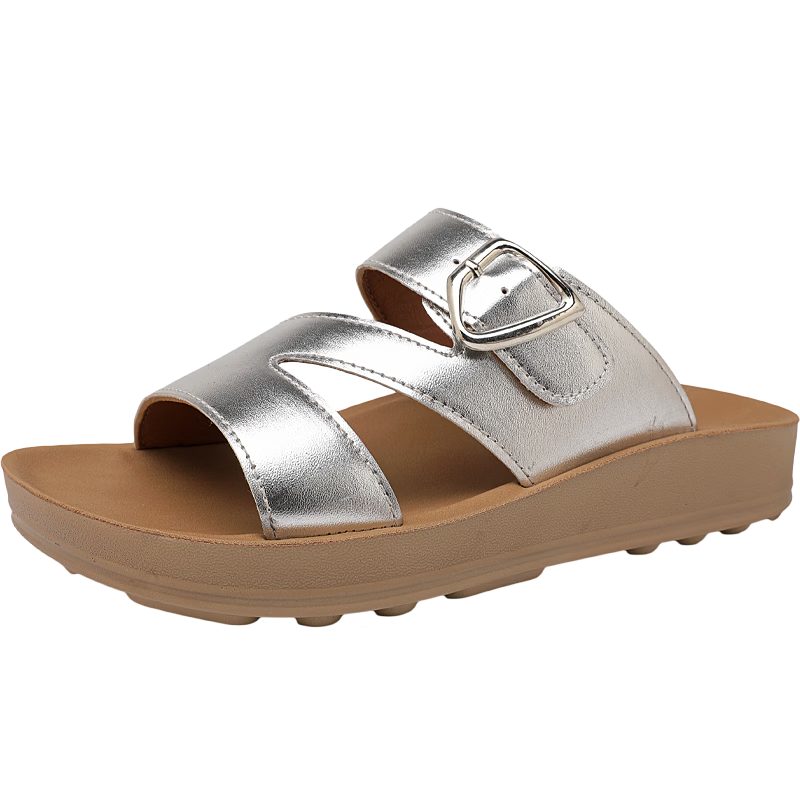 Warrior Women's Fashion Outdoor Casual Sandals Thick Sole Home Summer Slippers WSL(WZ)-1723 Silver Size 37