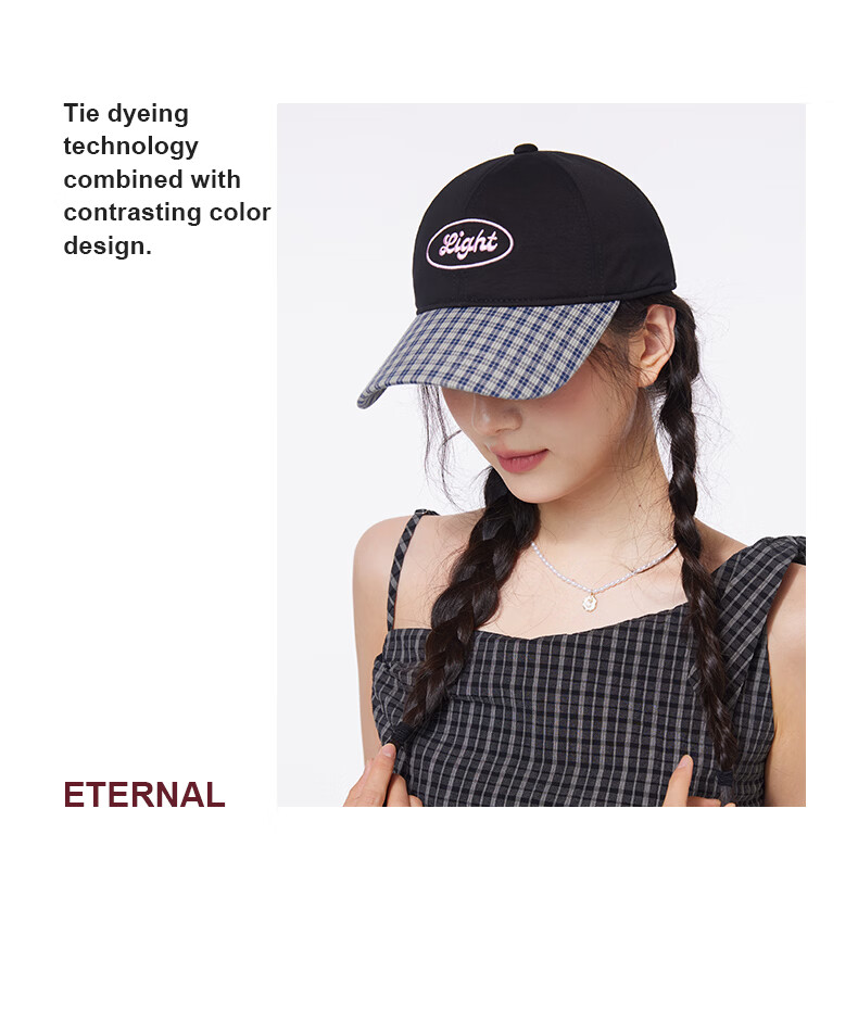 CACUSS Women's Spring Summer Baseball Cap Simple College Style Couple Patchwork Soft Top Comfortable Hat Ink Gray 3