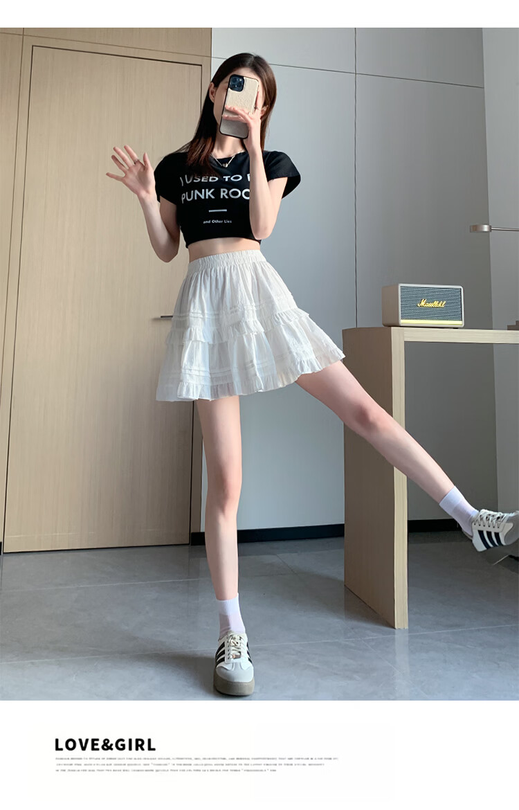 Freedom Style Anti-Exposure Short Skirt for Women 2026 Summer Thin Pure Cotton Slim Petite Ballet Cake Puff Half Skirt 17