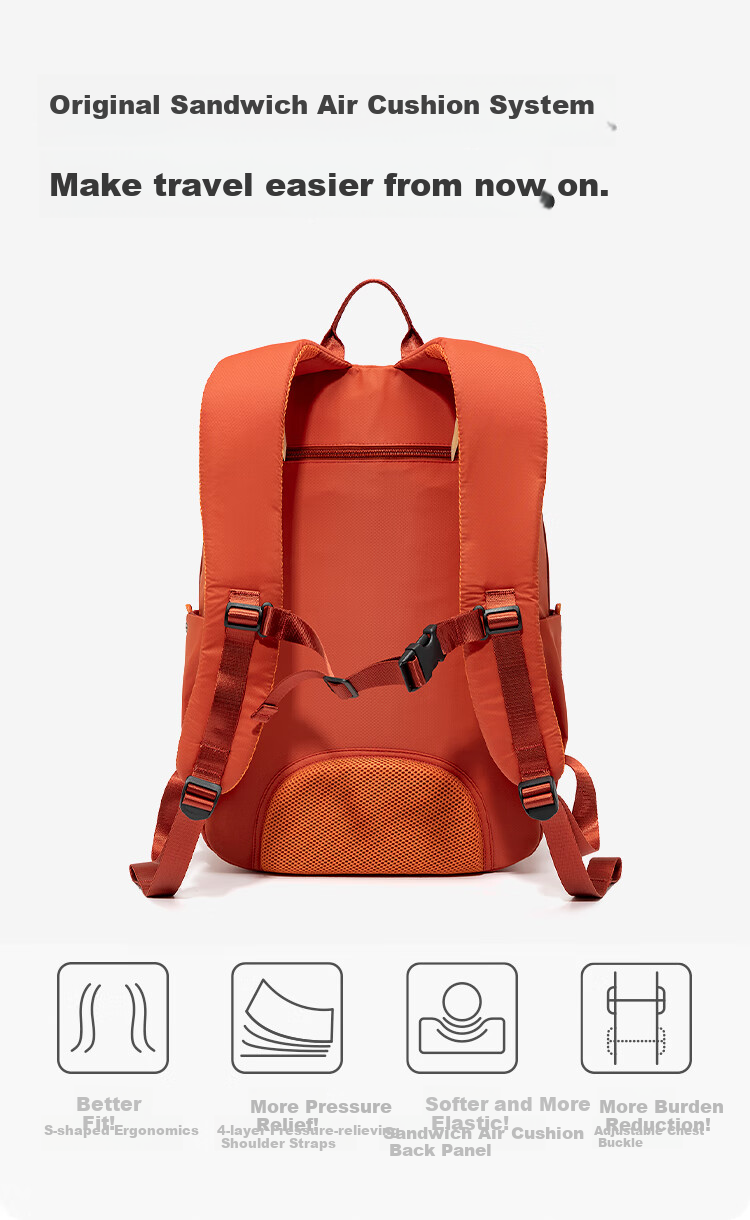 FOUVOR Firefox Casual Women's Large Capacity Oxford Cloth Backpack Short Trip Travel Bag Student Schoolbag Red 5