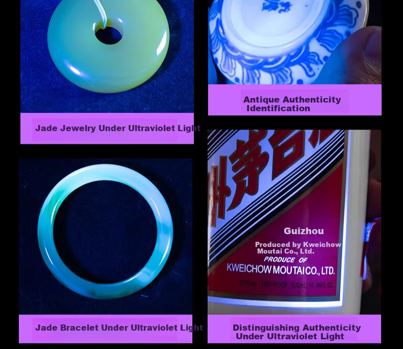 AUX Jade Identification Flashlight Strong Light Cat Ringworm Detection Jewelry Jadeite Professional 365nm UV Lamp for Collectibles 25