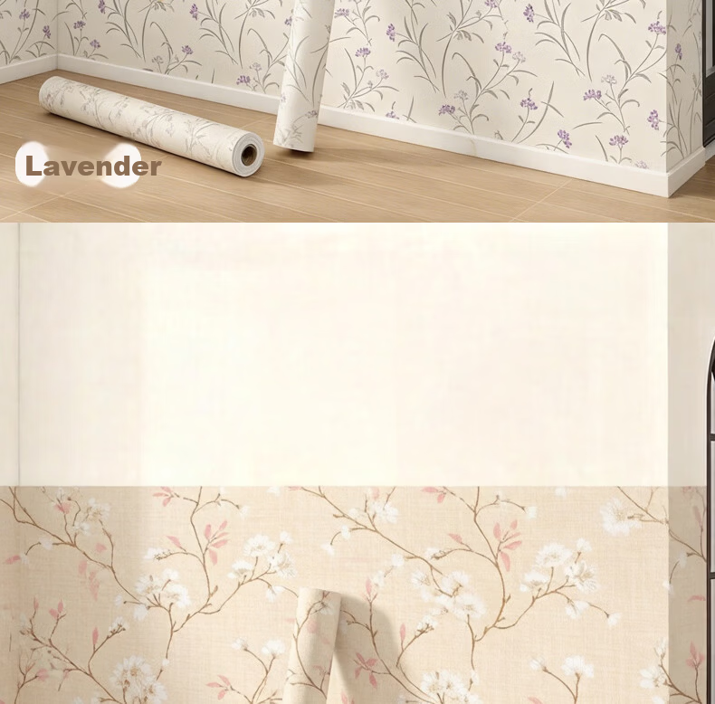 Oumai Self-Adhesive Waterproof Wall Sticker Floral Pattern 3 Meters for Dormitory Bedroom Renovation 12