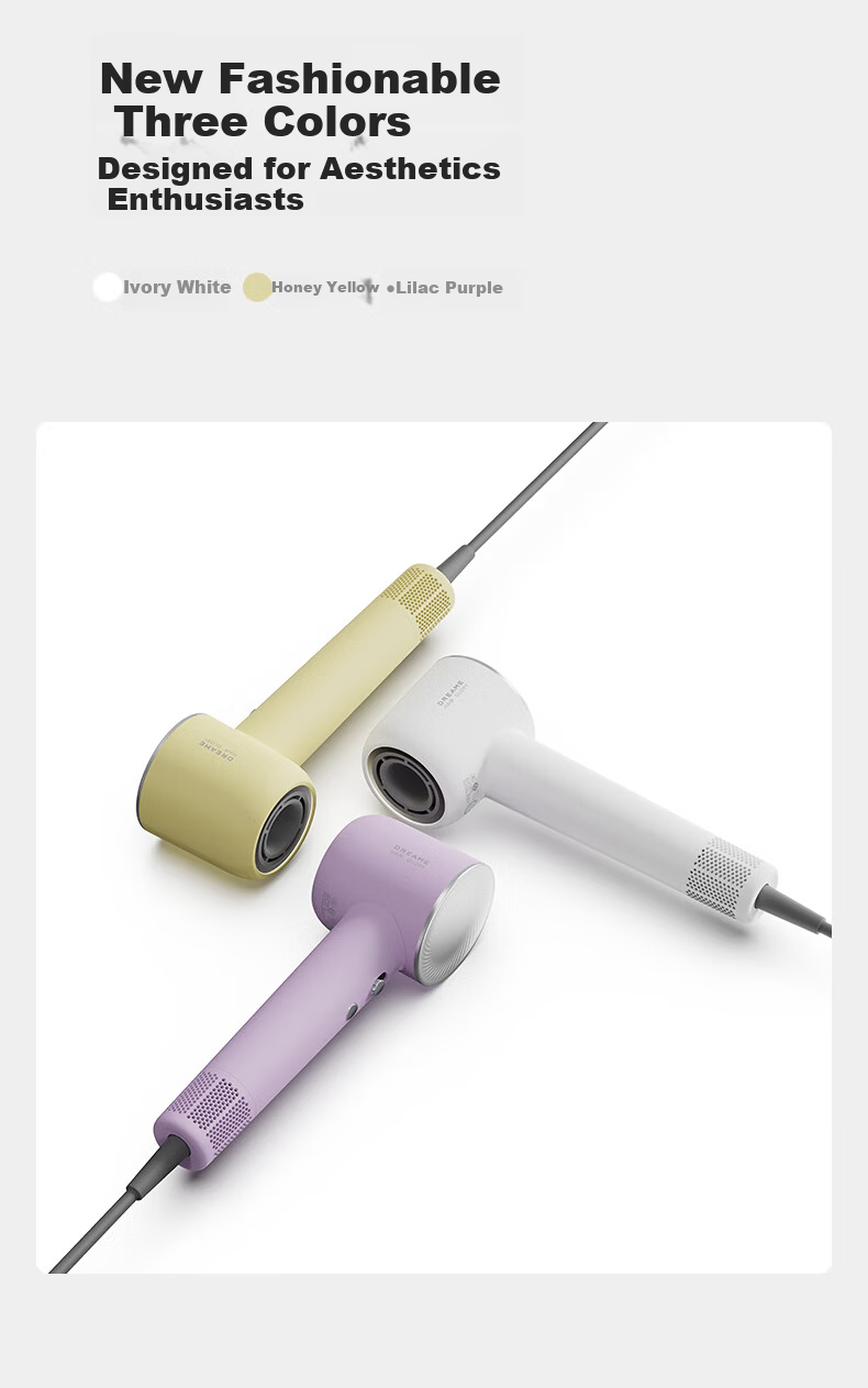 Dreame Shaoguang G20 Home Hair Dryer Constant Temperature Quick Drying Negative Ion High-Speed Hair Care Bladeless Hair Dryer Ivory White AHD12B Gift 7