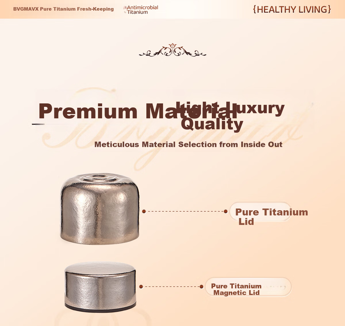 BVGMAV Pure Titanium Insulated Large Capacity Tea Steeping Cup Magnetic Double Lid Titanium Tea Cup Outdoor Antibacterial Titanium Water Bottle 820ml 25