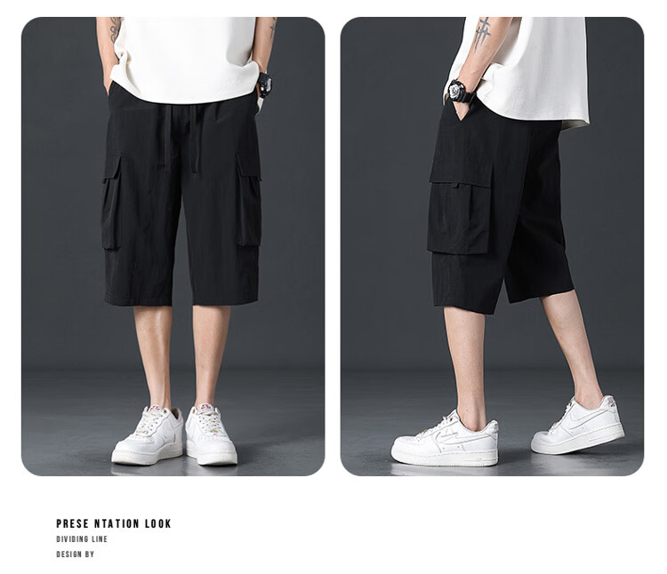 GLM Men's Summer Casual Fashion Cargo Comfortable Breathable Versatile Seven-Point Sports Shorts 18