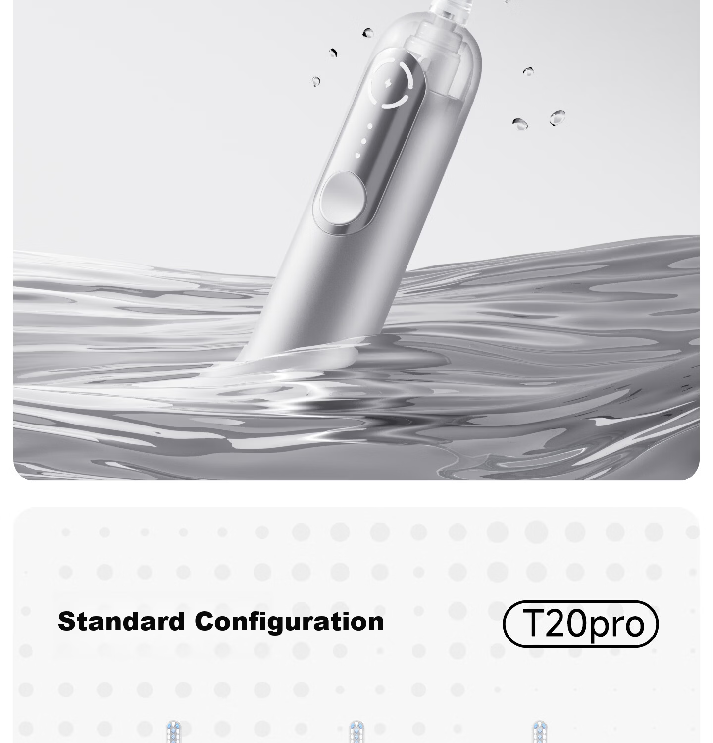 Infly Electric Toothbrush Sonic Vibration Soft Bristles Gum Care Rechargeable Smart Adult Unisex Couple Birthday Gift T20pro Silver Moonlight Silver 13