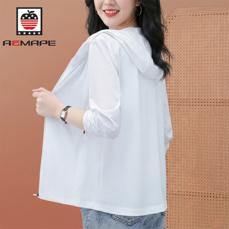 AEMAPE Lightweight Sunscreen Jacket for Women Summer 2026 New Mid-Aged Mom UV Protection Outdoor Skin Jacket Coat