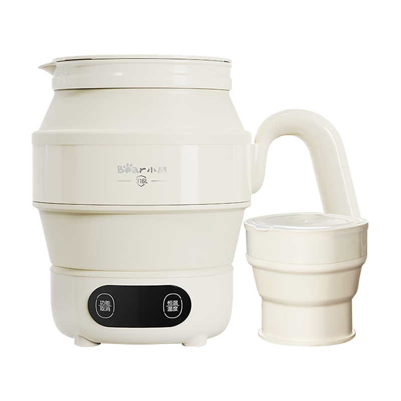 Bear Portable Electric Kettle, Foldable Water Boiler, Travel Hot Water Kettle, 316 Stainless Steel Constant Temperature Kettle for Dormitory And Business Trips, ZDH-C06G3