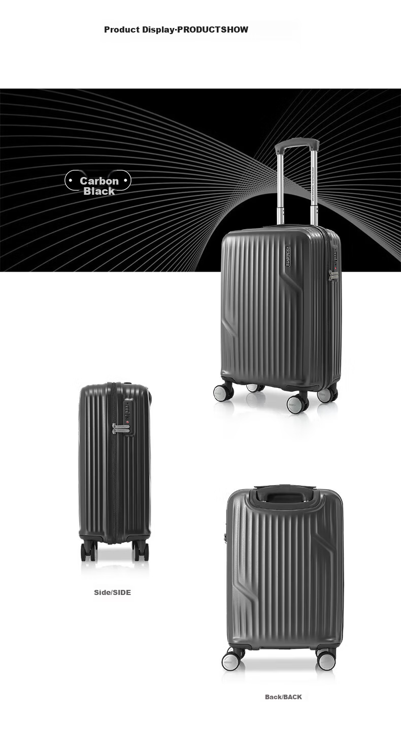 AMERICAN TOURISTER 20-inch Carry-on Luggage Men's Lightweight Trolley Travel Small Suitcase with Password Lock NM6*41001 Dark Blue 9