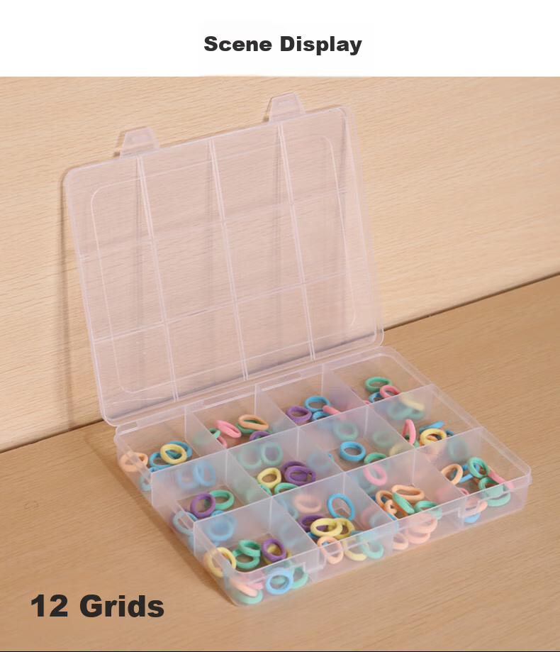 Chaoji Jia Pin Multi-Compartment Storage Box, Transparent with Lid, Divided Plastic Container for Screws And Parts, Tool Organizer, Sorting Box, 15 Compartments 14