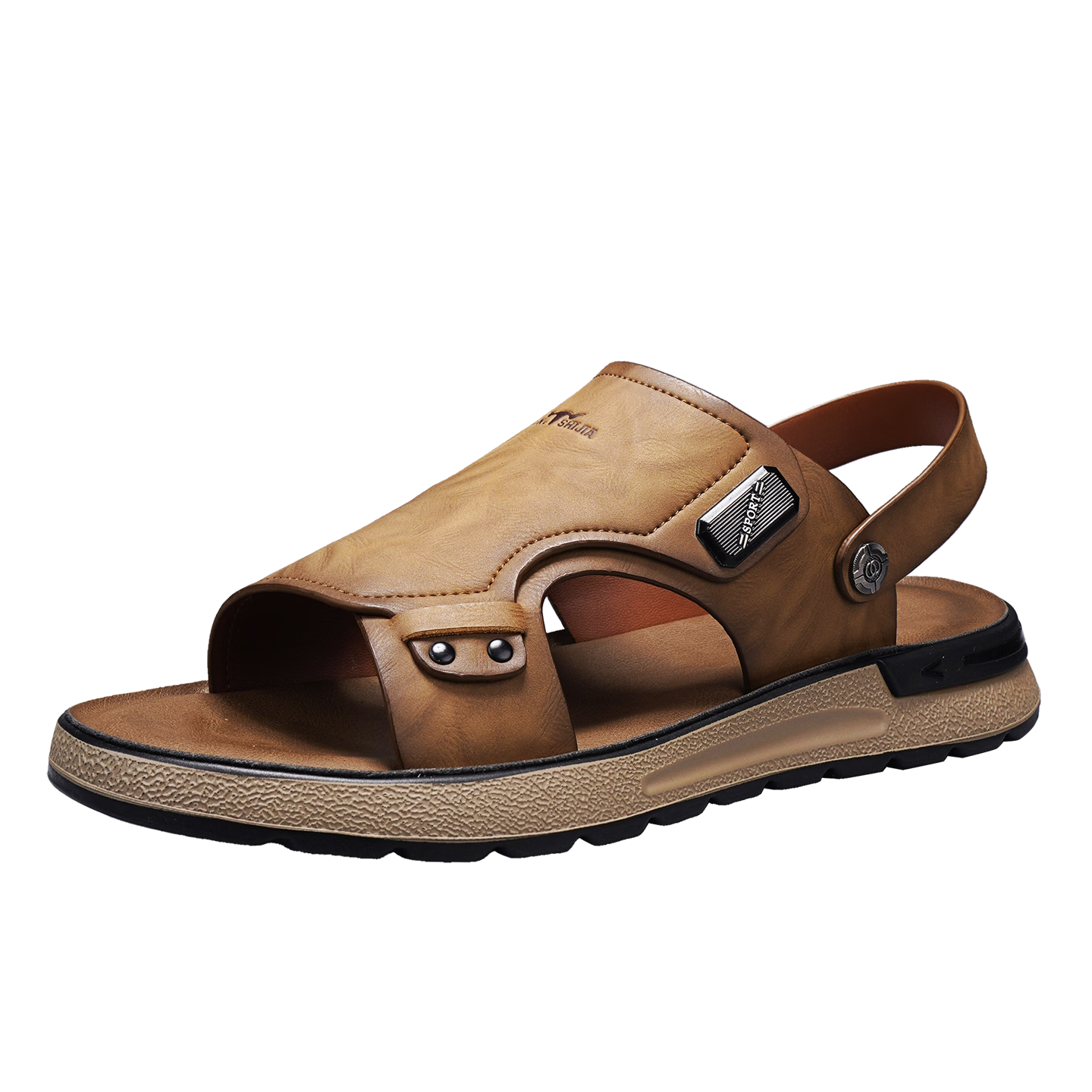 Bull Family Leather Sandals Summer New Thick Sole Dual-Use Slippers Men's Soft Sole Beach Shoes Versatile Driving Commuting Shoes