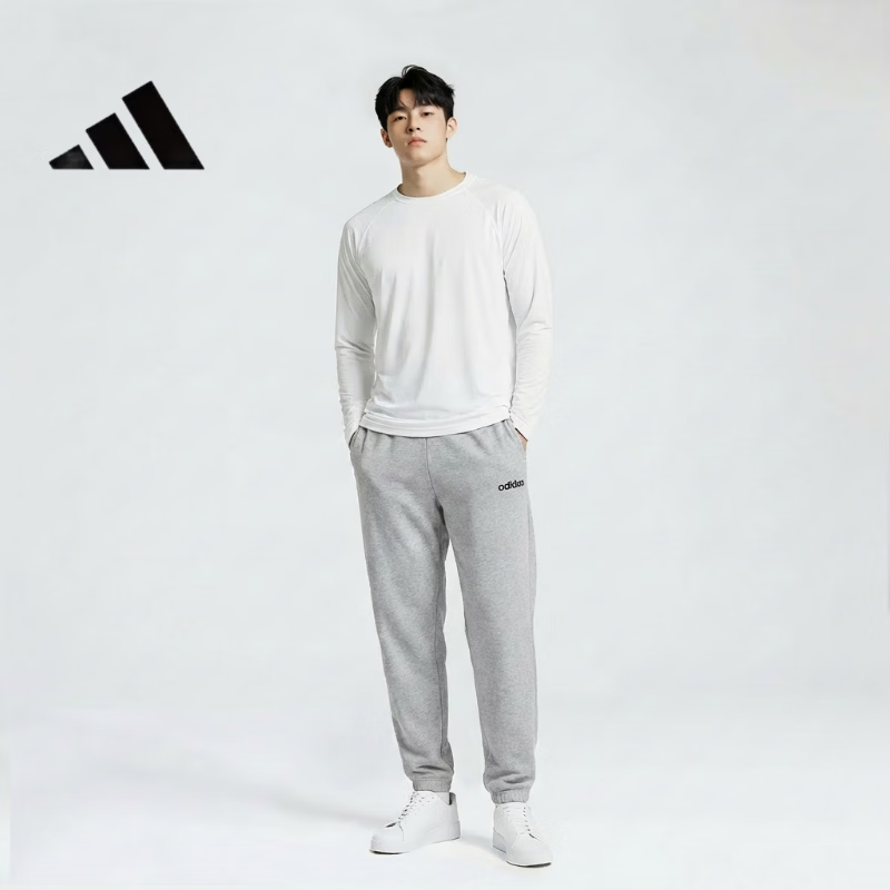 Adidas Sports Pure Cotton Cuffed Skin-Friendly Breathable Training Fitness Running Casual Sports Pants JN7430