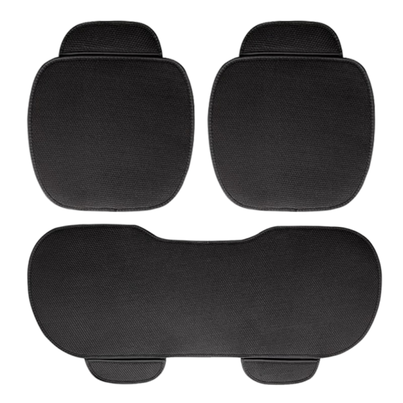 Dijialun Car All-Season Seat Cushion, Breathable Single Piece Rear Seat, New Energy Three-Piece Set Seat Cushion, Ice Silk Seat Cover, Chair Pad, Black