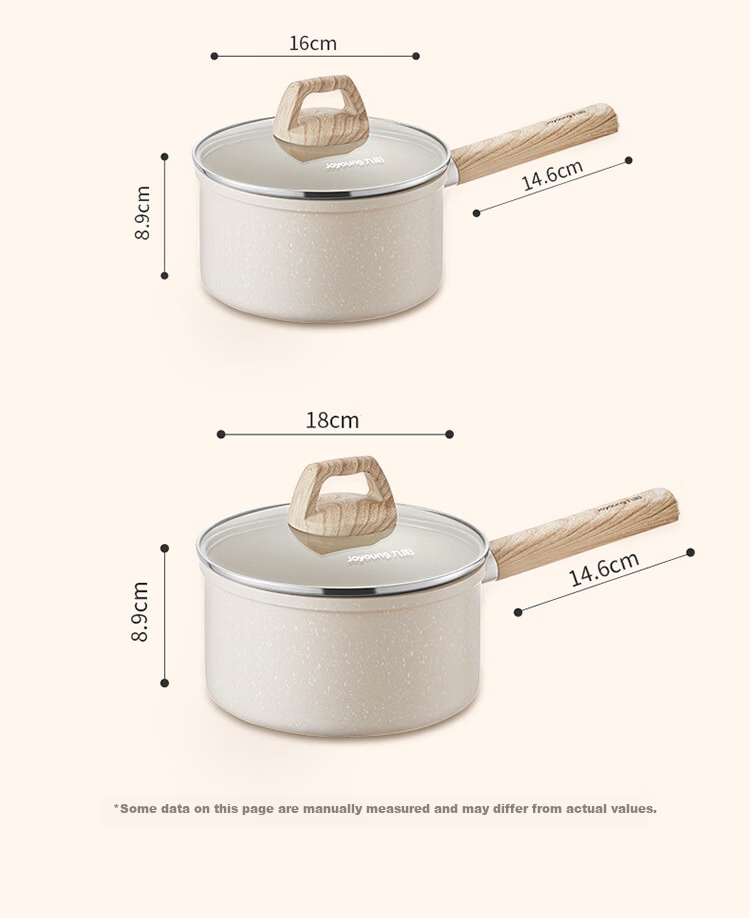 Joyoung 16CM Maifan Stone Non-Stick Milk Pot Noodle Pot Baby Food Pot Gas and Induction Cooker Compatible 8