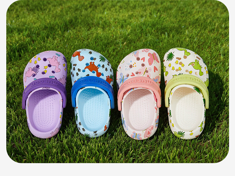 Mutong Baby Boys' Slippers Size 26 Summer Cartoon Printed Ventilated Shoes Girls' Outdoor Water Beach Shoes Jungle Green 130 14