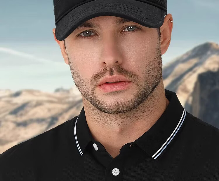 Miiow Men's Adjustable Back Closure Flat Top Outdoor Baseball Cap Sun Hat Black 2