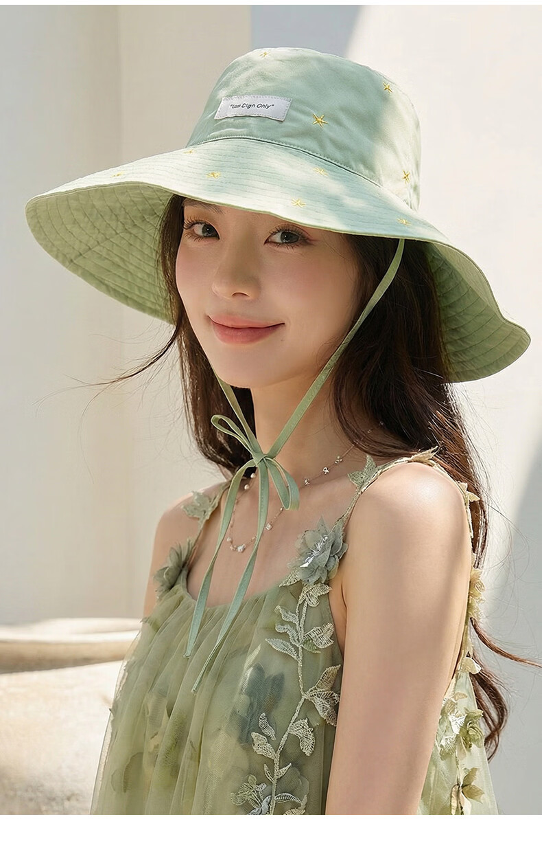 CACUSS Women's Summer New Pure Cotton Wide Brim Sun Hat Outdoor Foldable Anti-UV Sunshade Hat Apricot Yellow 9