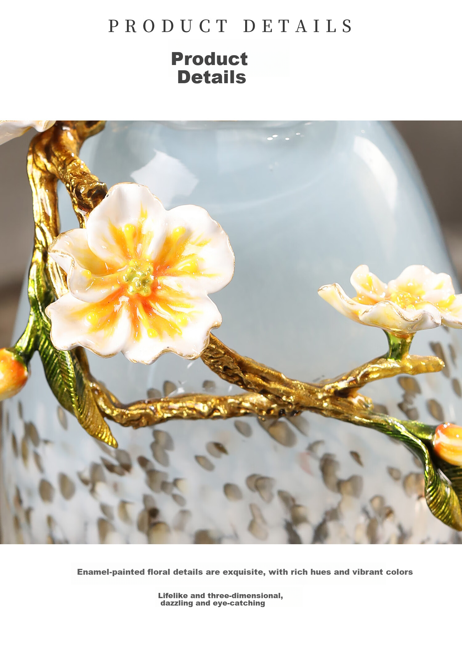 Mr. Nan Chu Enamel Color Snow Wave Luxury Glass Vase Flower Pot Living Room Study Office Decoration Housewarming Opening Gift 7
