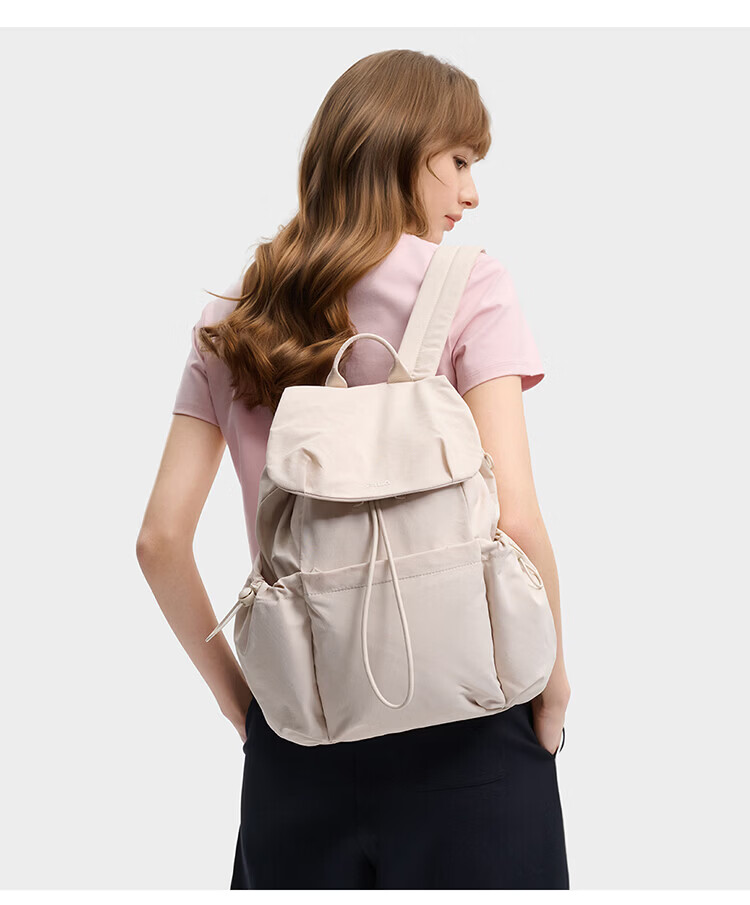 FILA Han So-hee Style Official Women's Summer Macaron Multi-Pocket Backpack School Bag Casual Bag 20