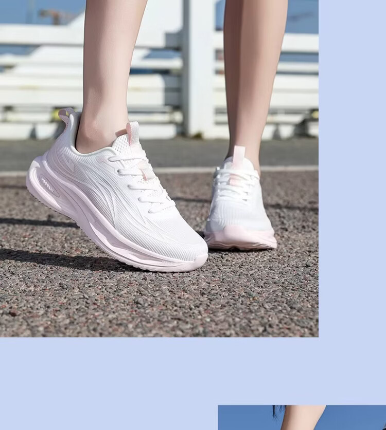 Warrior Official Women's Sports Shoes 2026 Summer New Lightweight Mesh Running Shoes for Women 5535 White Pink Size 36 25