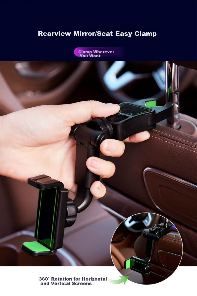 Digalun Car Phone Holder Rearview Mirror Mount Navigation Clip Compatible with Xiaomi Apple Huawei Oppo 5