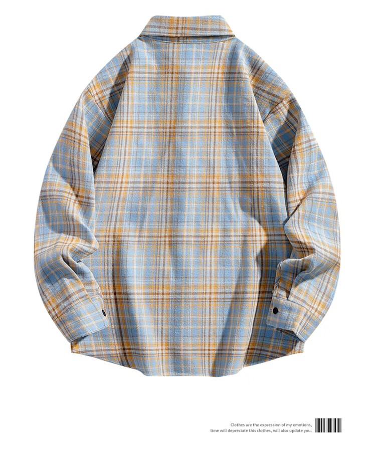 TUCANO Women's Shirt Spring Autumn Long Sleeve Plaid Jacket Casual Loose Fit Yellow Check L 8