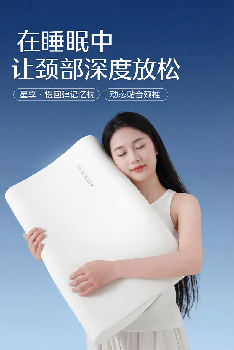 Mercury Home Textiles Ergonomic Slow Rebound Memory Foam Cervical Pillow Core A-Class Memory Foam Pillow Core Deep Sleep Relaxation Hotel Pillow 1