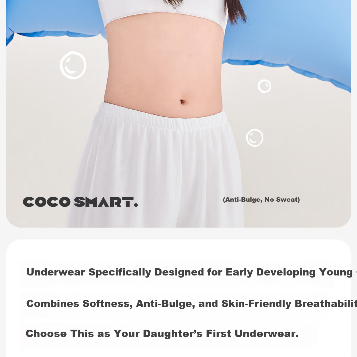 COCO SMART Children's Underwear 6-12 Years Old Elementary School Girls Thin Breathable Seamless Girls' Vest Stage One Development Bra 3