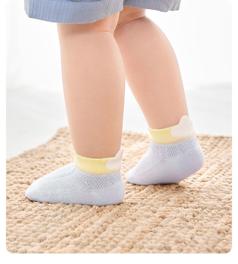 Nido Bear Kids Baby Socks Summer Thin Breathable Cotton Ankle Socks Short Tube Infant Pull-tab Breathable Boat Socks 5