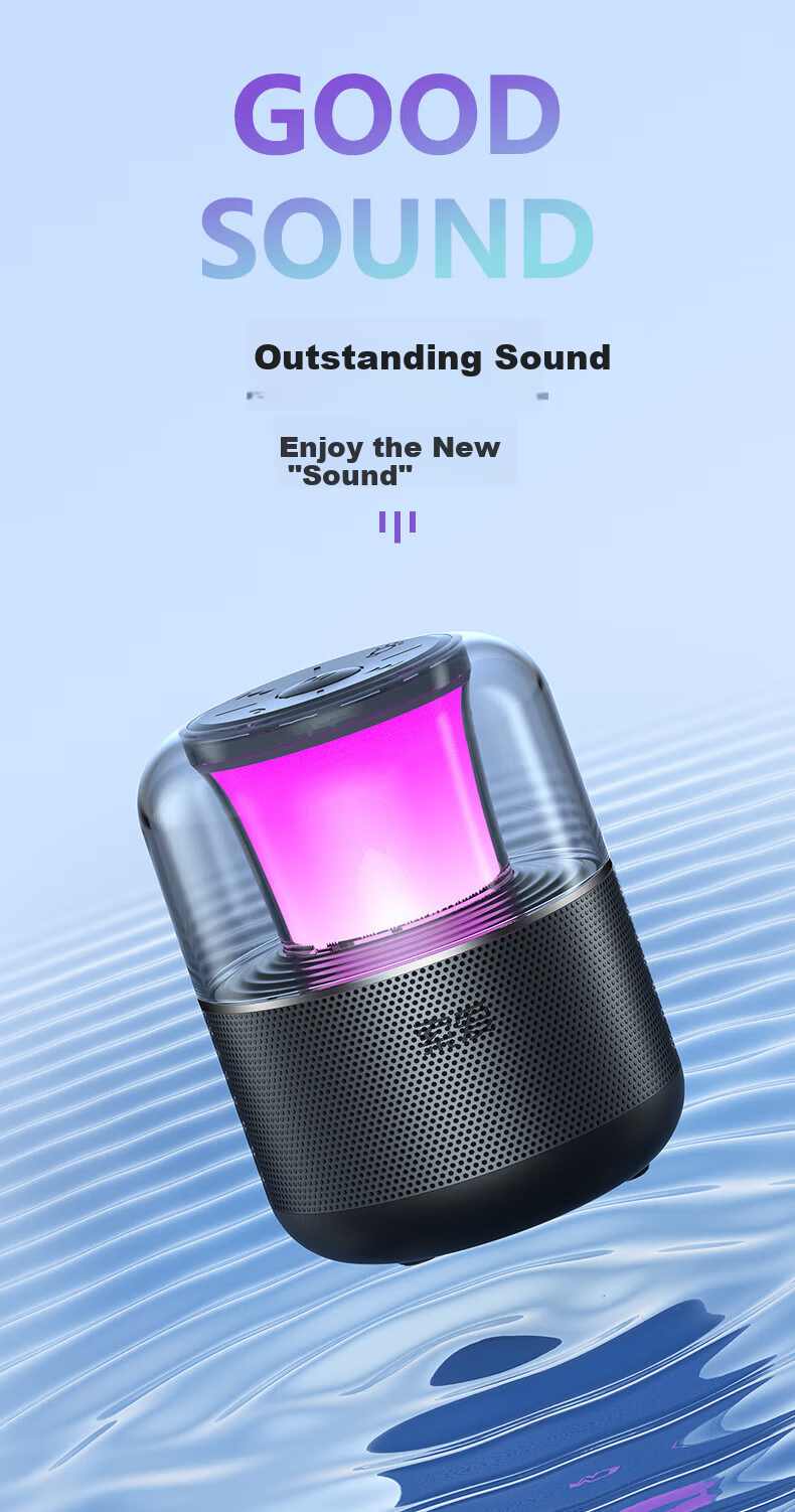 Soaiy C19 Bluetooth Speaker Bass Portable Mini Desktop Outdoor Colorful Light TWS Connected Small Speaker Black Practical Gift for Employees Annual Meeting Prize 1
