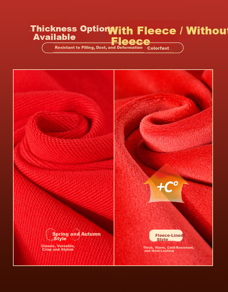 Baleno Red Fleece-Lined Warm Plus Size Long Sleeve Women's Sweatshirt 2026 Year of the Horse New Year Inner Wear Top for Women 7