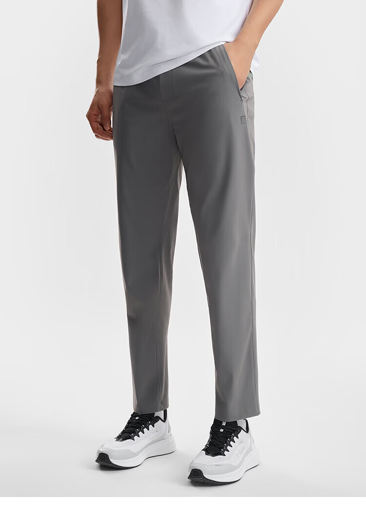 FILA Official Men's Knitted Long Pants 2026 Summer Cooling Sun Protection Fitness Straight-Leg Sports Pants 23