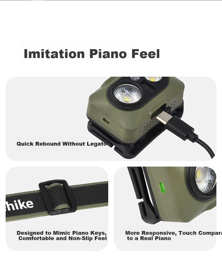 Naturehike Waterproof Outdoor Headlamp Rechargeable Long Battery Life Fishing Hiking Night Fishing Light Moss Green - Rechargeable Model 18