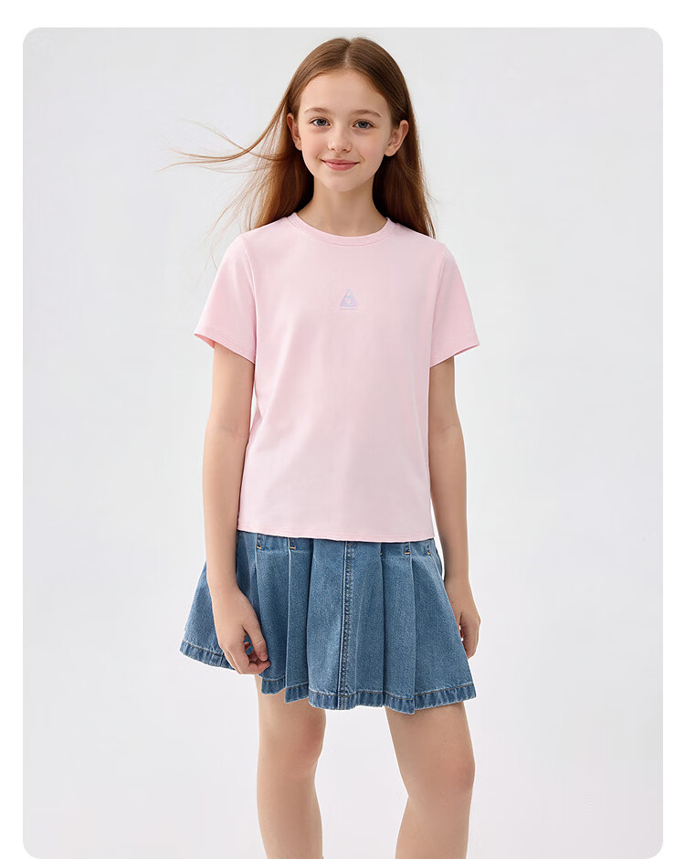 Balabala Girls' Short Sleeve T-Shirt 2026 Summer New Kids' Skin-Friendly Comfortable Quick-Dry Outdoor Base Layer Top 26