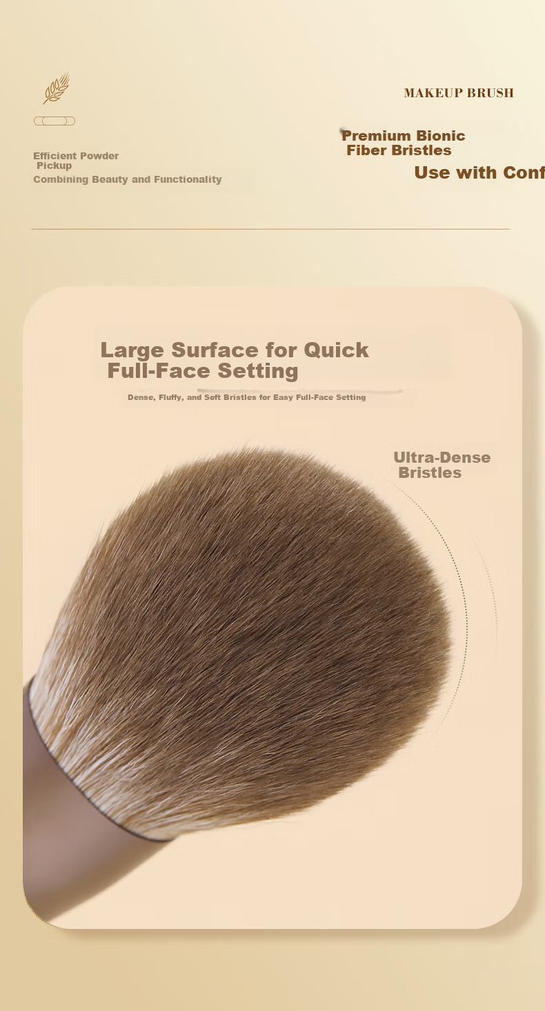 MSQ 12-Piece Mocha Makeup Brush Set - Loose Powder Brush, Blush Brush, Foundation Brush, Concealer Brush, Highlighter Brush, Eyeshadow Brush Beauty Tools 6