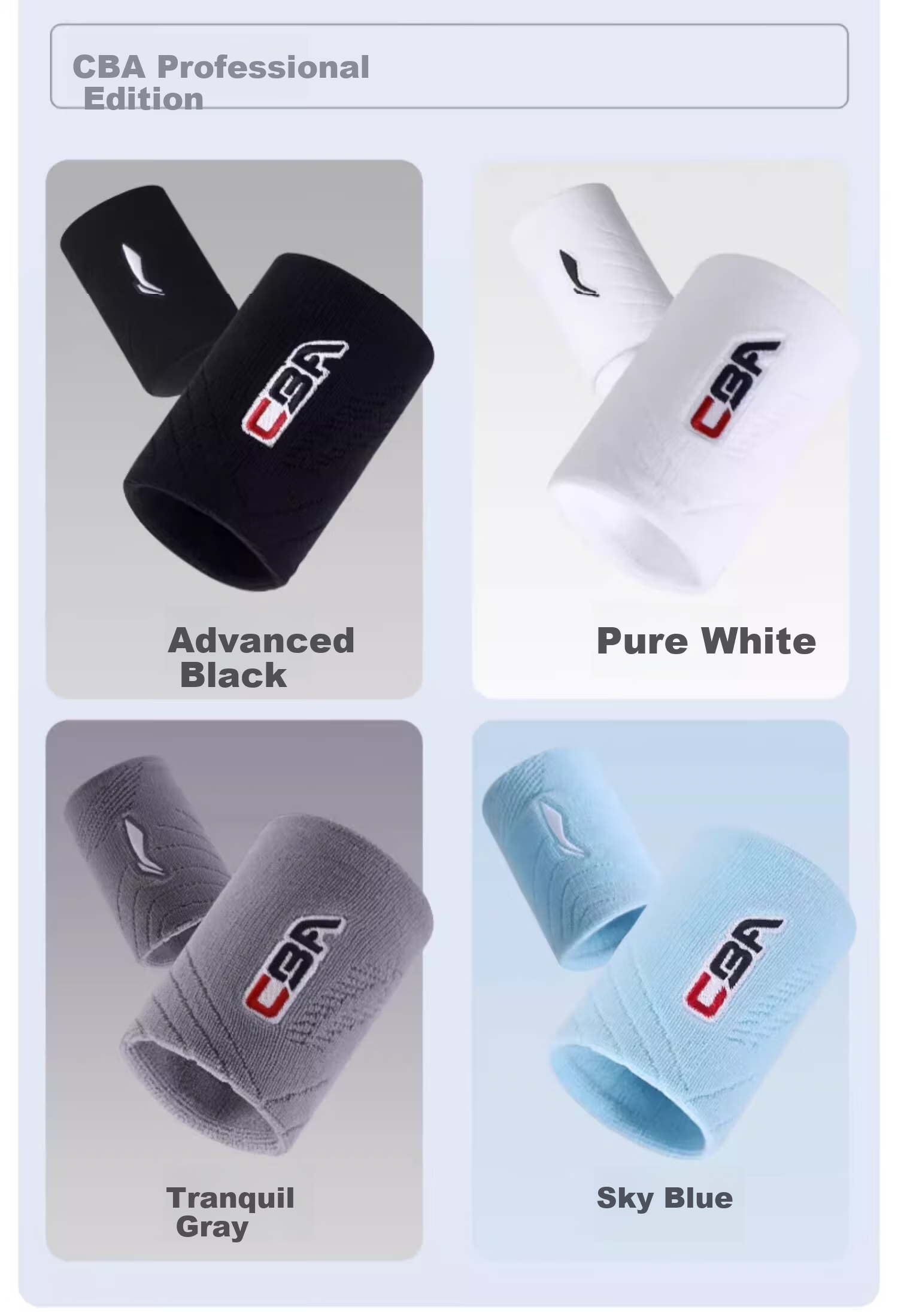 LI-NING Wristbands (2-Pack) Unisex Sports Fitness Basketball Sweat-Absorbing Extended Gloves Training Protective Gear 49