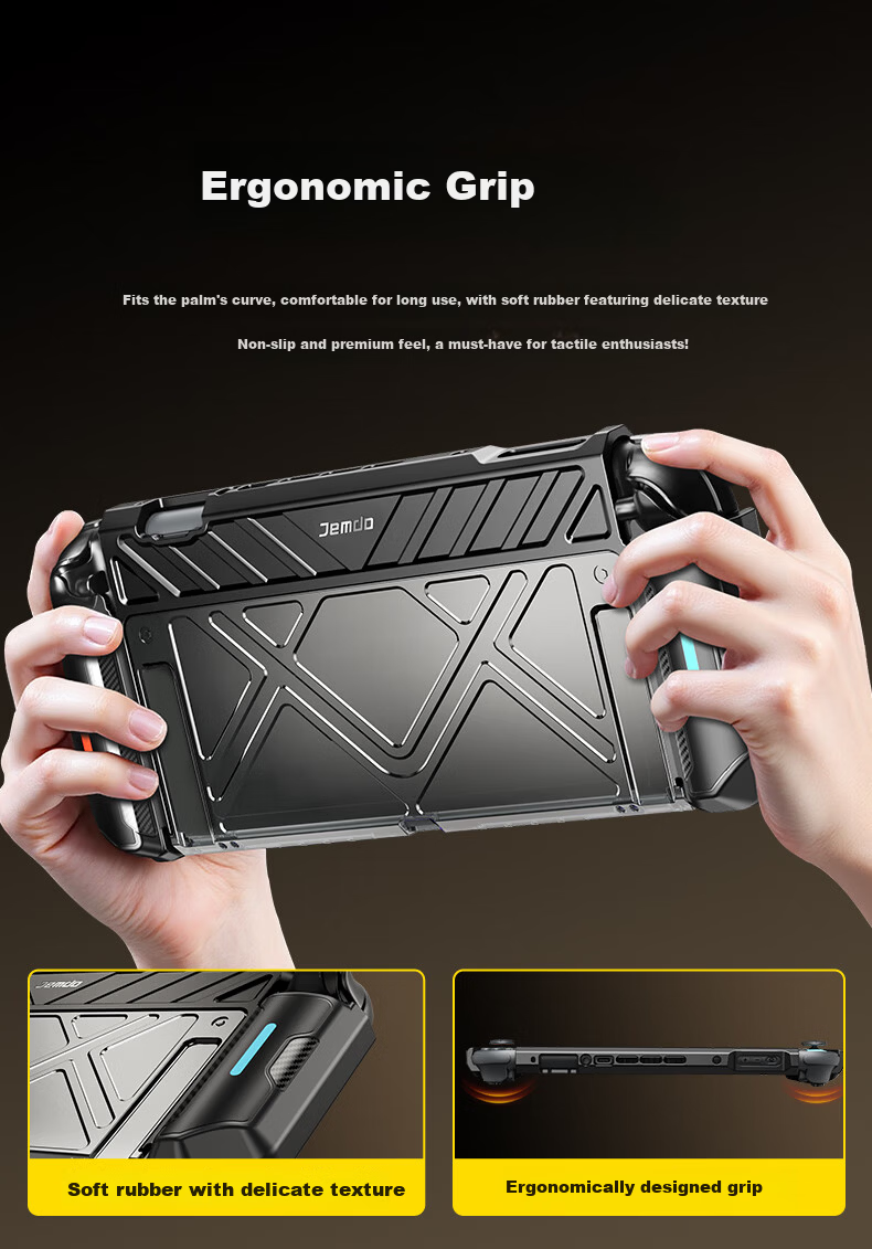 Jemdo Nintendo Switch 2 Protective Case NS2 Integrated Shell Foldable Handle Grip Non-Slip Full-Cover Transparent Hard Case Game Card Storage Box Handheld Console Accessories 6