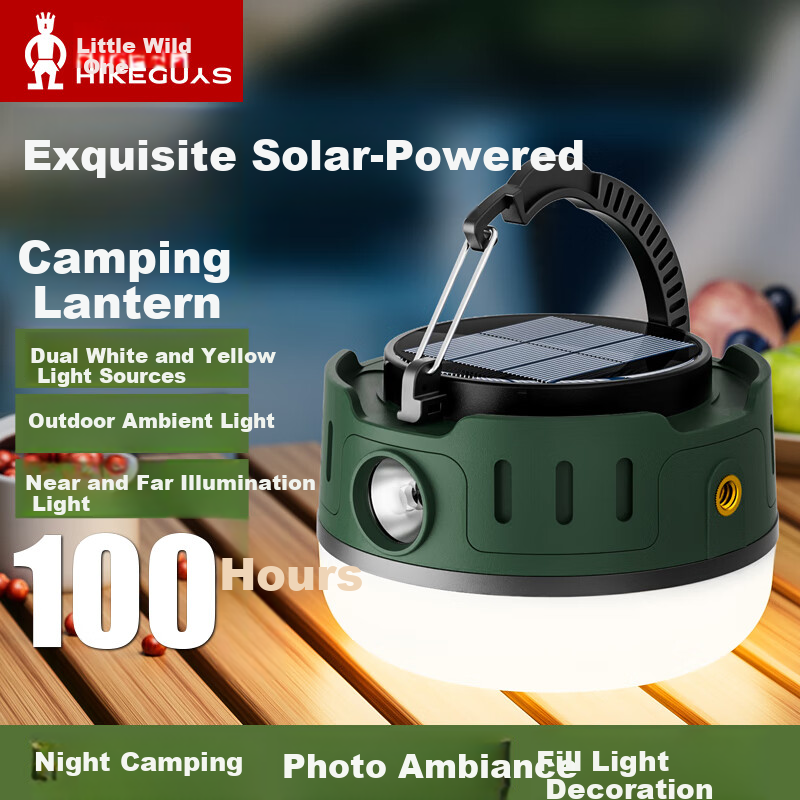 Xiaoyeren Solar Outdoor Camping Light Long-lasting Tent Atmosphere Yard Rechargeable Night Market Small Hanging Lamp