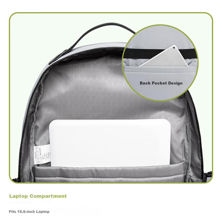 COW Large Capacity School Backpack for Middle and High School Students, Durable Water-Resistant Dual Shoulder Bag in Silver Gray 4