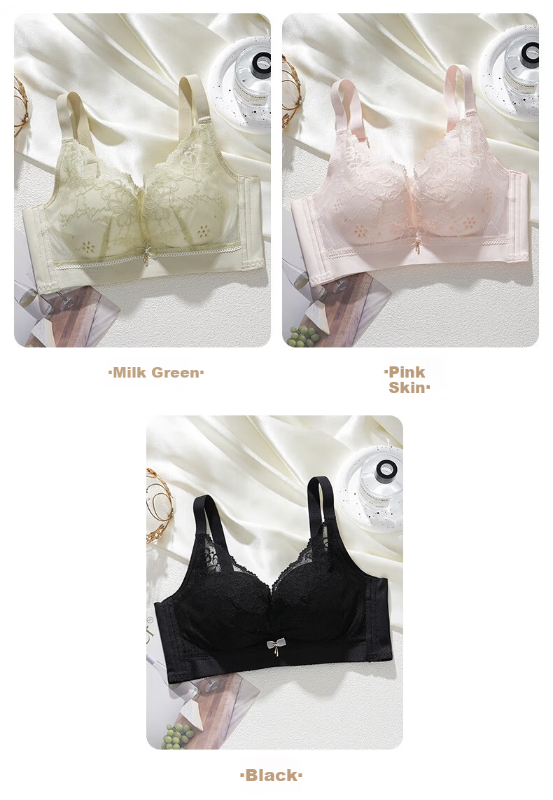 Mankejiao Wireless Push-Up Bra for Women, Minimizes Large Bust, Gathers Small Bust, Side Support, Anti-Sagging, Adjustable, Magnetic-Free, Lifting Bra 16