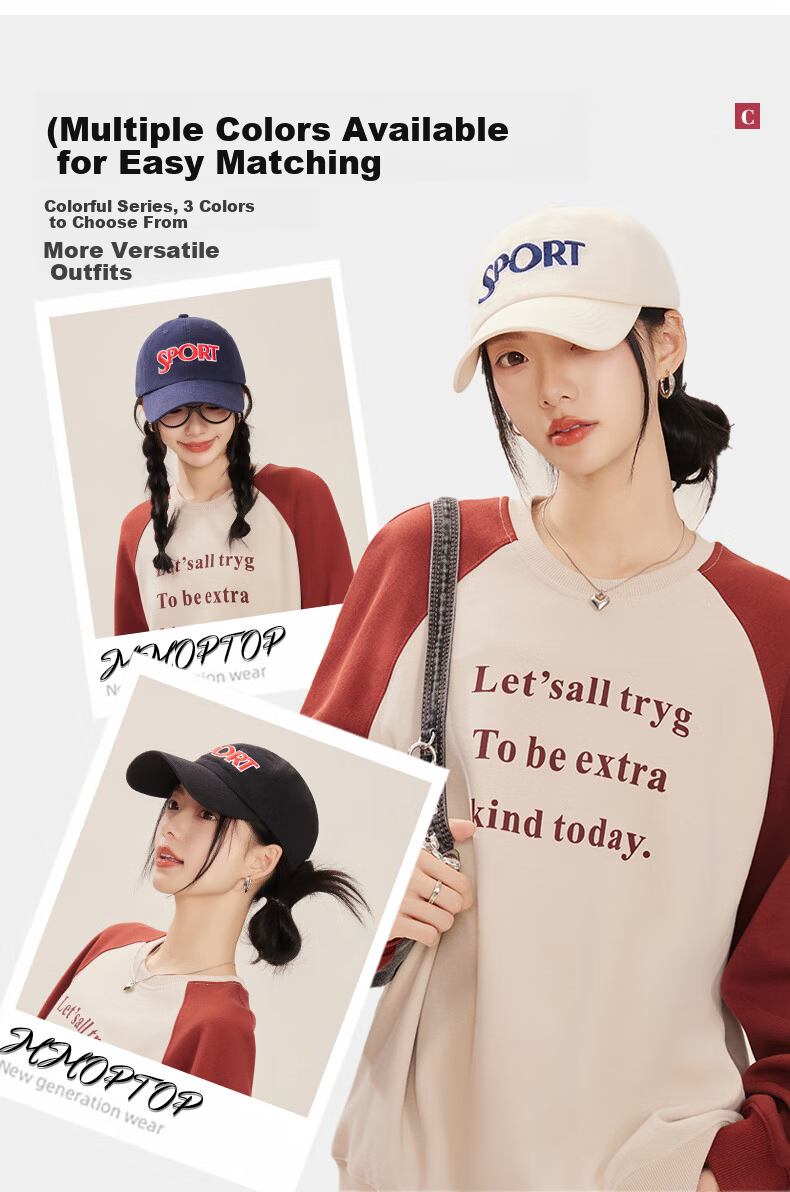 Popeye American Style Large Letter Embroidered Baseball Cap Unisex Extra Large Head Size Sunshade Visor Hat 5