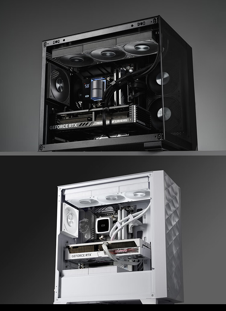PCCOOLER Curved Blade F5T120 White 12cm Case Fan (PWM Daisy Chain/Double Ball Bearings/Includes 4 Locking Screws) 14