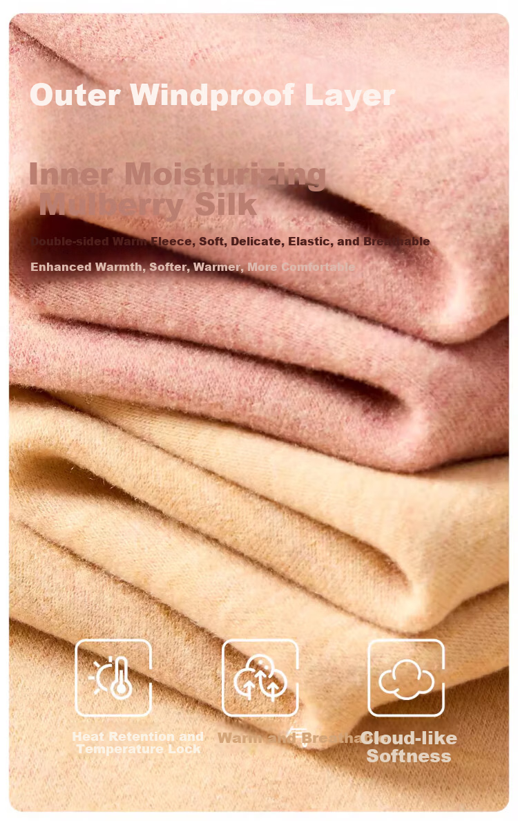 Caiyue Women's Warm Short Sleeve Wool and Silk Seamless Thermal Fleece Vest Five-Point and Seven-Point Sleeve Base Layer Top 5