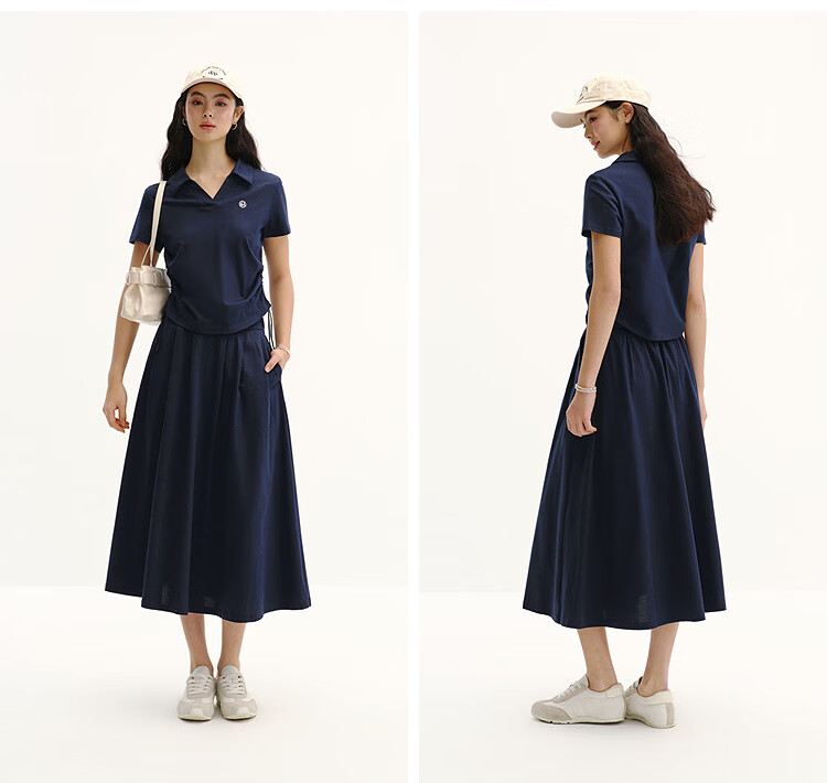 Semir Summer Women's Cotton Polo Shirt and Skirt Set 2026 Commuter Two-Piece Outfit 101326117008 13