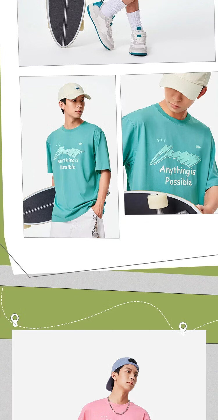 LI-NING Lightweight Breathable Men's Sports Loose Comfortable Casual T-Shirt Casual Versatile Couple Short Sleeve T-Shirt Men 11
