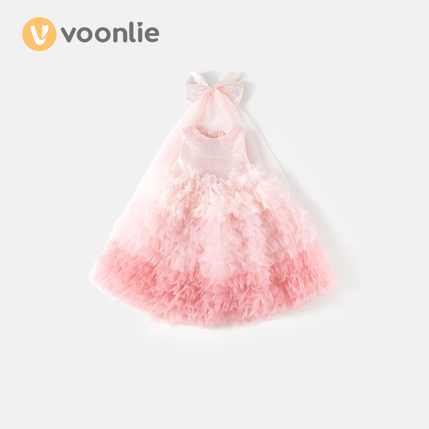 VOONLIE Girls Summer Dress Pink Gradient Princess Dress Baby Sweet Birthday Dress Summer