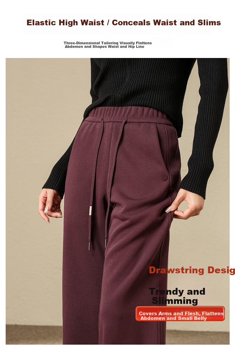 Jeanswest Women's Casual Autumn Winter Straight-leg High-waist Slim Fit Narrow Combed Cotton Slight Flare Pants Cloud Gray L 3