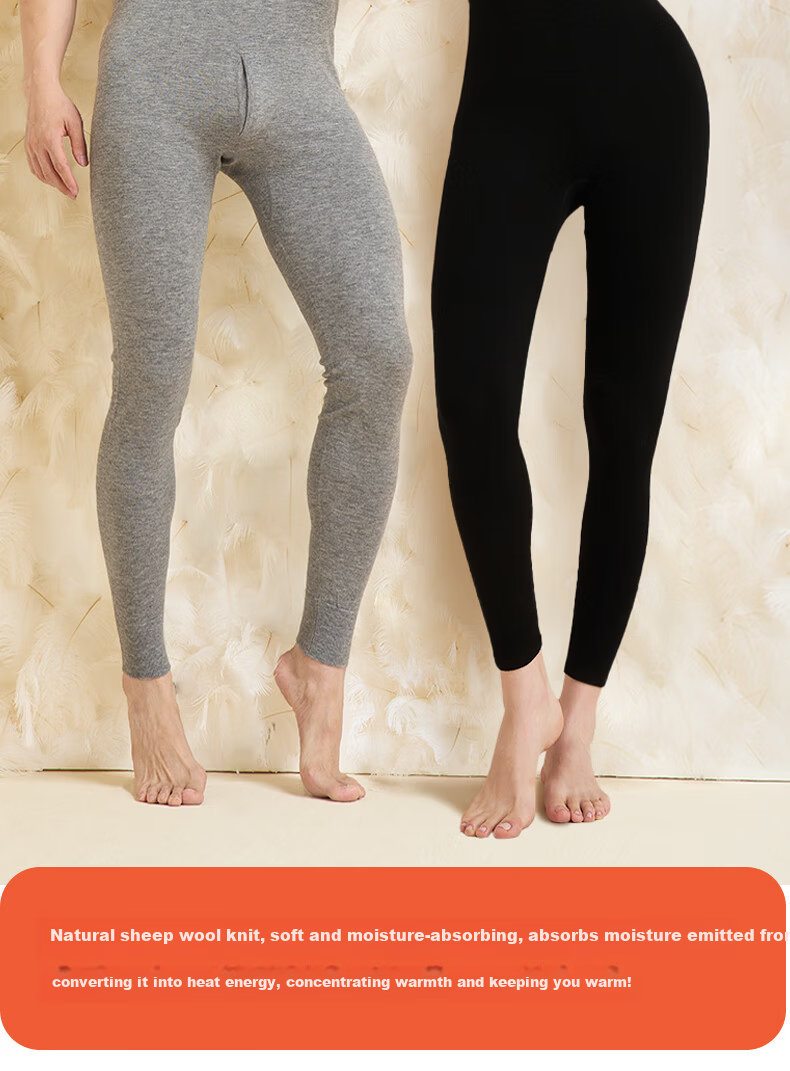 Mengyangwang Women's Thin Wool Pants Slim Fit Warm Leggings High Waist Outerwear Suitable Autumn Winter Thermal Underwear 2